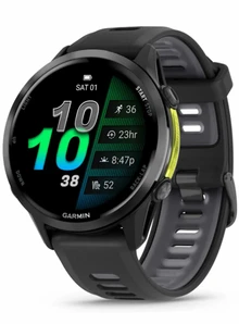 Garmin Forerunner 970 Carbon Gray DLC Titanium with Black Case and Black/Translucent Whitestone Band