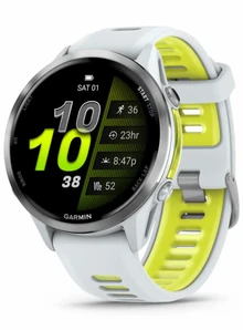 Garmin Forerunner 970 Titanium with Whitestone Case and Whitestone/Translucent Amp Yellow Band