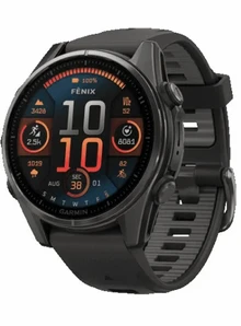 Garmin Fenix 8 47 Amoled Sapphire Carbon Gray DLC Titanium with Black/Pebble Gray Silicone