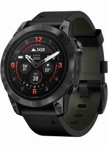 Garmin Epix Pro 2 47 Sapphire Carbon Gray Black Leather Band