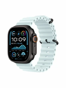 Watch Ultra 2, 49 mm, Black, Ocean Band, Ice Blue MREI3