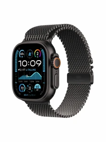 Watch Ultra 2, 49 mm, Black, Titanium Milanese Loop, Black - S MX6Q3