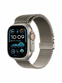 Watch Ultra 2, 49 mm, Natural, Titanium Milanese Loop, Natural - S MX7Q3