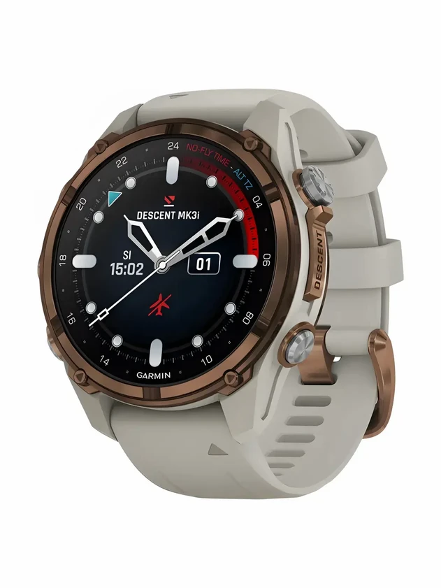 Garmin Descent Mk3i – 43 mm Bronze PVD Titanium with French Gray Silicone Band
