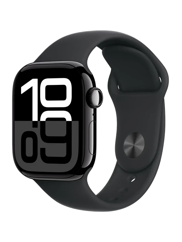 Apple Watch 10, 42 mm, Black Aluminium, Black Sport Band, M/L