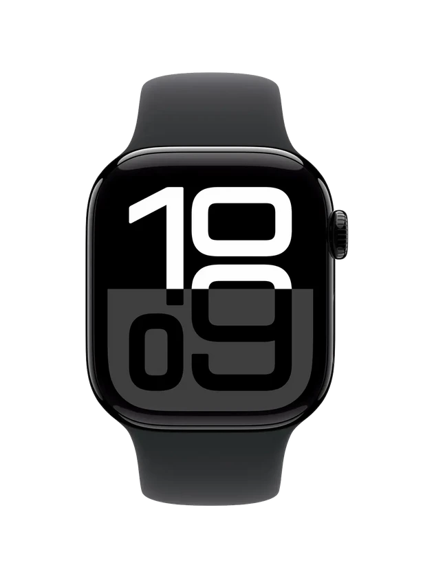 Apple Watch 10, 42 mm, Black Aluminium, Black Sport Band, M/L