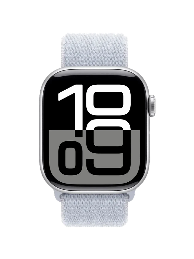 Apple Watch 10, 46 mm, Silver Aluminium, Blue Sport Loop