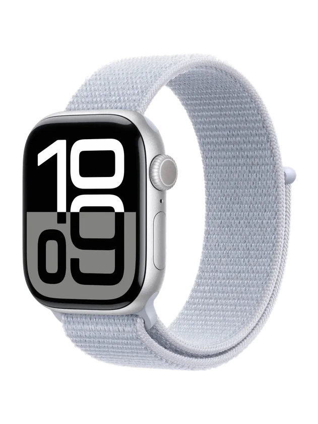 Apple Watch 10, 46 mm, Silver Aluminium, Blue Sport Loop