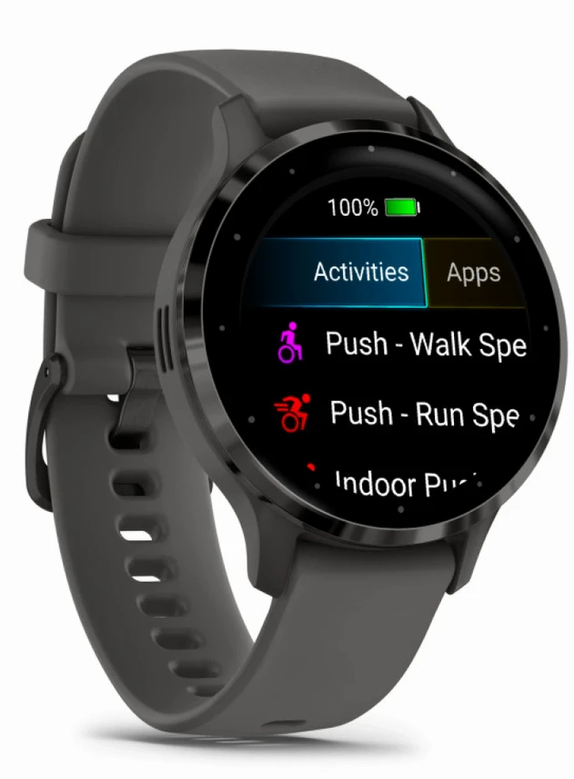 Garmin Venu 3S Slate Stainless Steel Bezel with Pebble Gray Case and Silicone Band