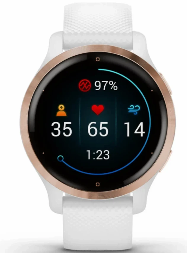 Garmin Venu 2S Rose Gold with White Band