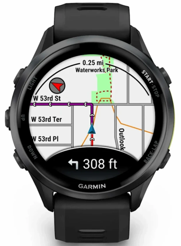 Garmin Forerunner 970 Carbon Gray DLC Titanium with Black Case and Black/Translucent Whitestone Band