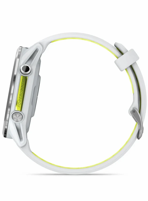 Garmin Forerunner 970 Titanium with Whitestone Case and Whitestone/Translucent Amp Yellow Band