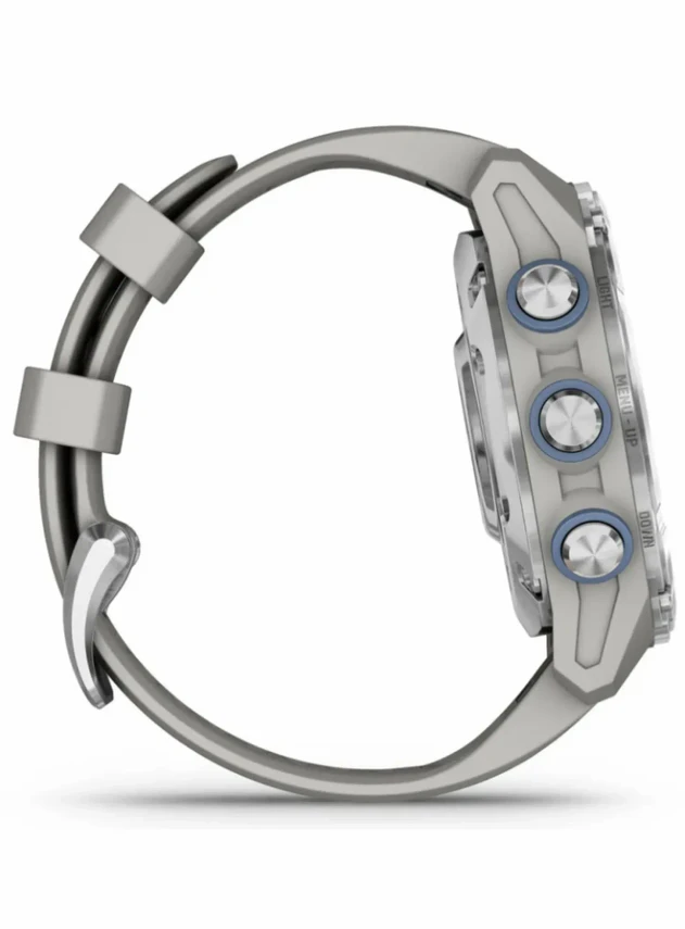 Garmin Descent Mk3 – 43 mm Stainless Steel with Fog Gray Silicone Band