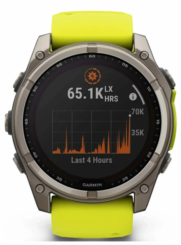 Garmin Fenix 8 51 Solar Sapphire Carbon Gray DLC Titanium with Amp Yellow/Graphite Silicone Band