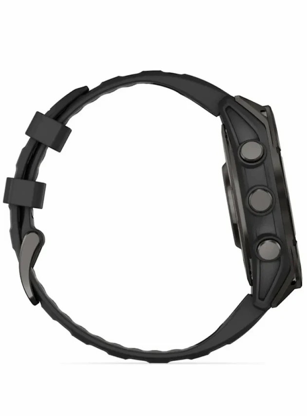 Garmin Fenix 8 47 Amoled Sapphire Carbon Gray DLC Titanium with Black Silicone