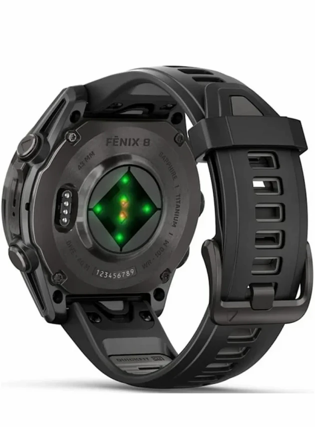 Garmin Fenix 8 47 Amoled Sapphire Carbon Gray DLC Titanium with Black/Pebble Gray Silicone