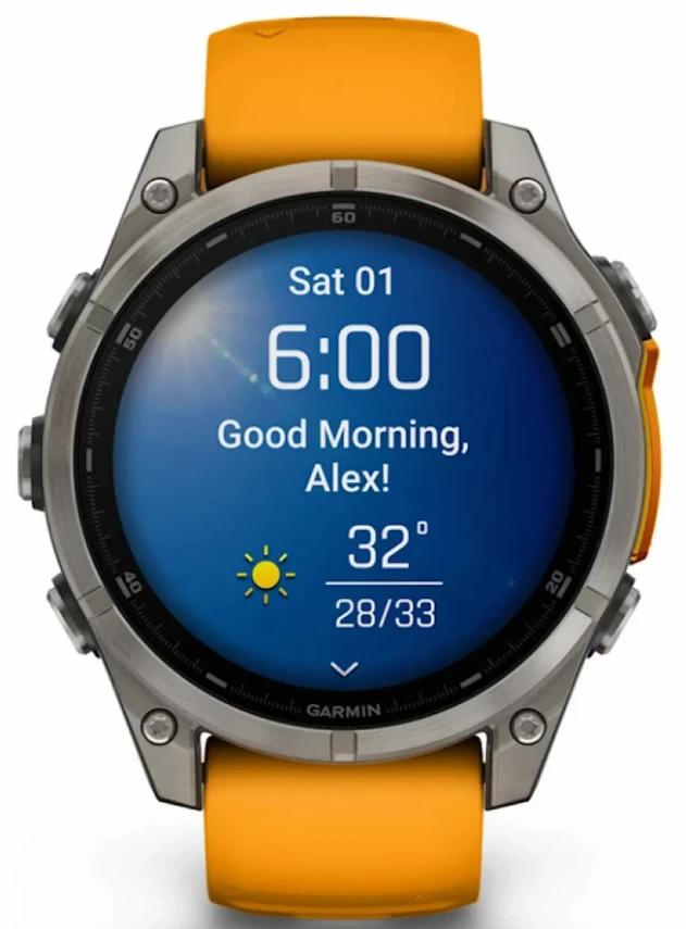 Garmin Fenix 8 51 Amoled Sapphire Carbon Gray DLC Titanium with Spark Orange/Graphite Silicone Band