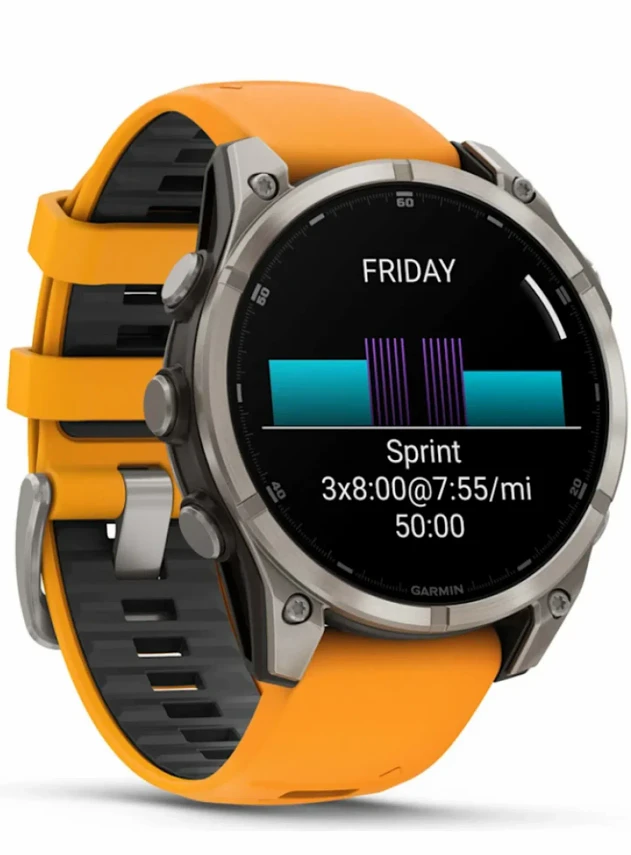 Garmin Fenix 8 51 Amoled Sapphire Carbon Gray DLC Titanium with Spark Orange/Graphite Silicone Band