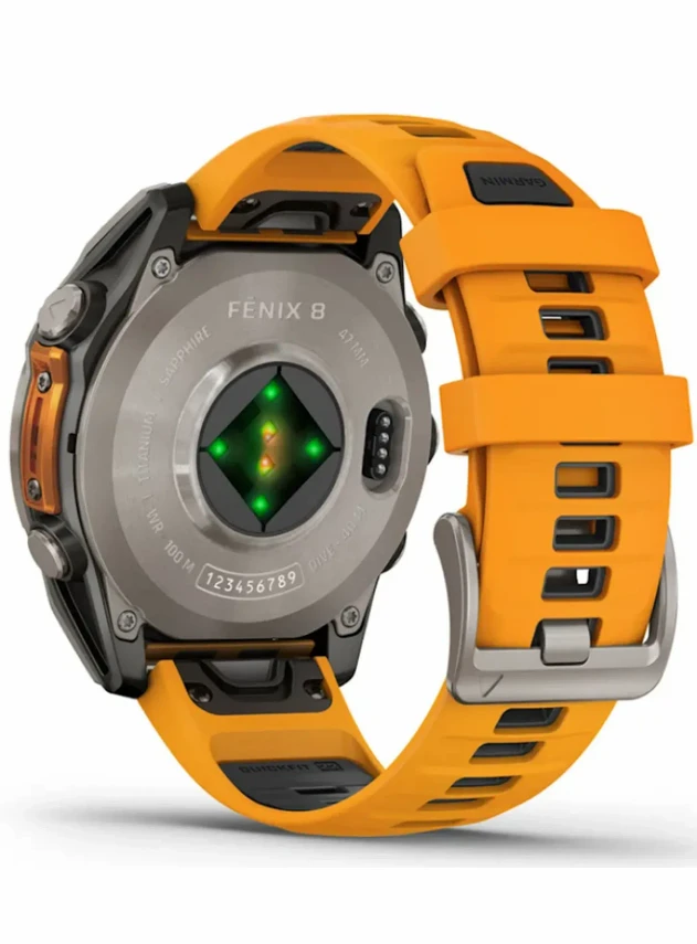 Garmin Fenix 8 51 Amoled Sapphire Carbon Gray DLC Titanium with Spark Orange/Graphite Silicone Band