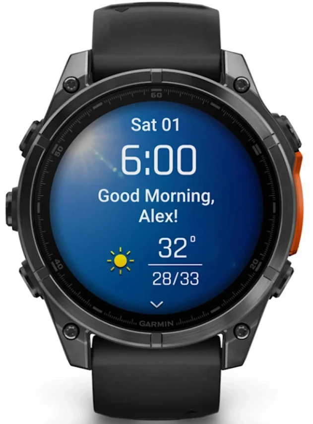 Garmin Fenix 8 47 Amoled Slate Gray with Black Silicone Band