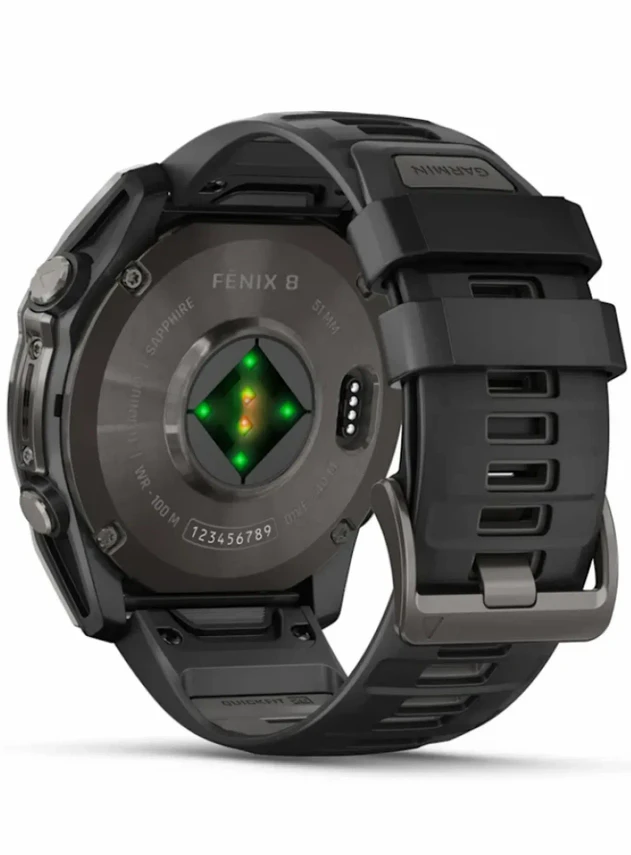 Garmin Fenix 8 51 Amoled Sapphire Carbon Gray DLC Titanium with Black/Pebble Gray Silicone Band