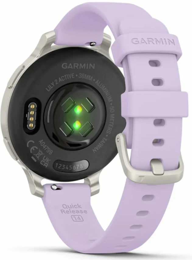 Garmin Lily 2 Active Silver with Purple Jasmine Silicone Band
