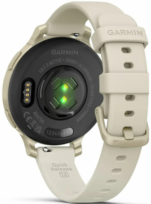 Garmin Lily 2 Active Lunar Gold with Bone Silicone Band