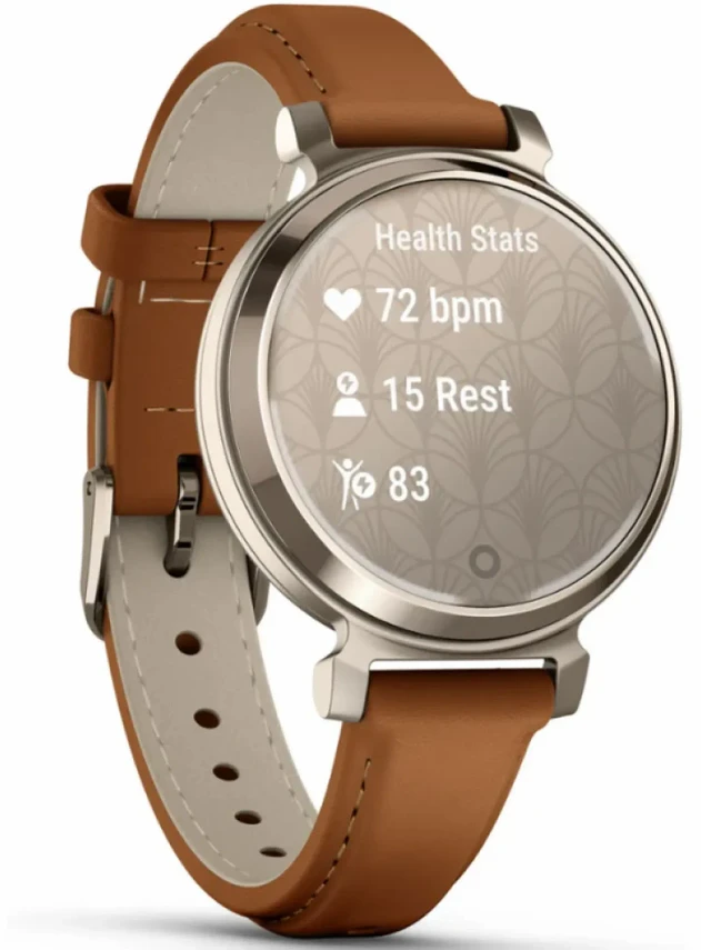 Garmin Lily® 2 Classic Cream Gold with Tan Leather Band