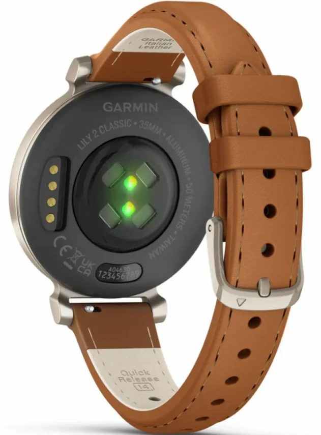 Garmin Lily® 2 Classic Cream Gold with Tan Leather Band