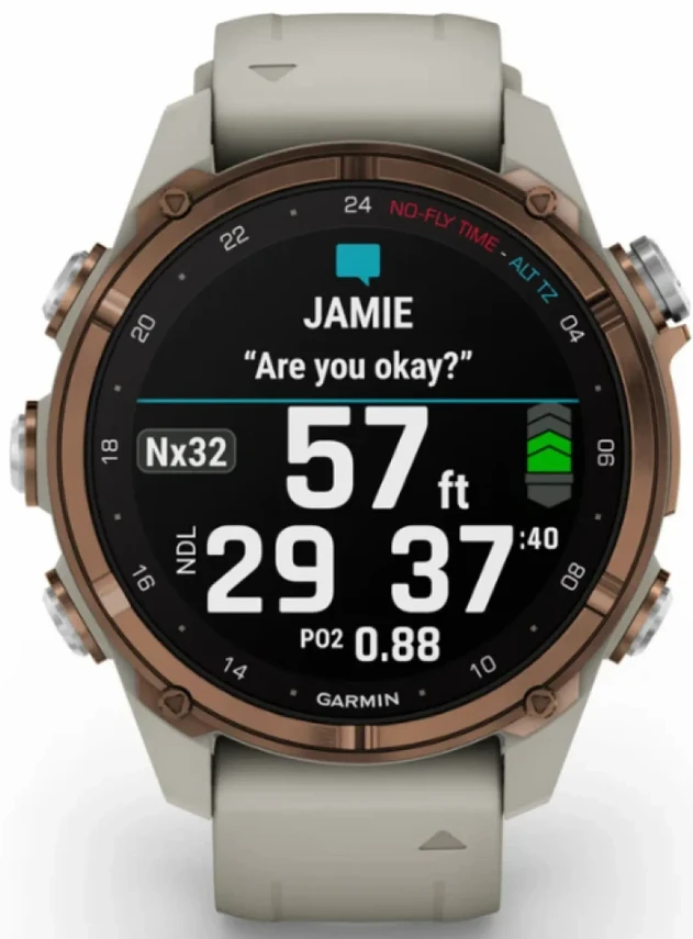 Garmin Descent Mk3i – 43 mm Bronze PVD Titanium with French Gray Silicone Band