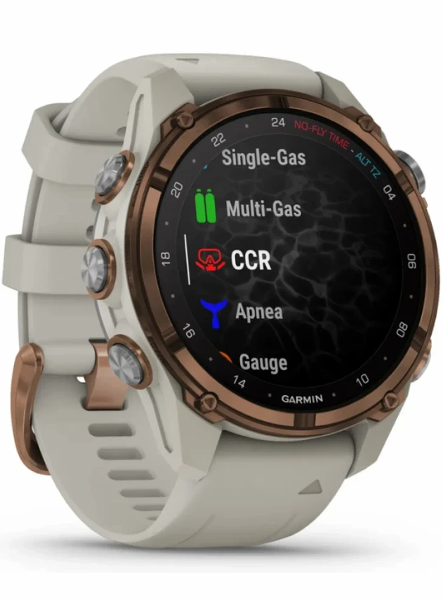 Garmin Descent Mk3i – 43 mm Bronze PVD Titanium with French Gray Silicone Band