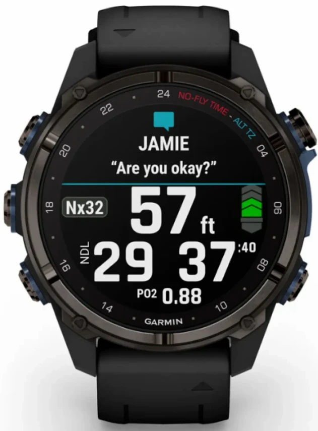 Garmin Descent Mk3i – 43 mm Carbon Gray DLC Titanium with Black Silicone Band