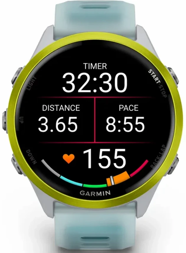 Garmin Forerunner 570 - 47mm Amp Yellow Aluminum with Translucent Whitestone/Turquoise Band