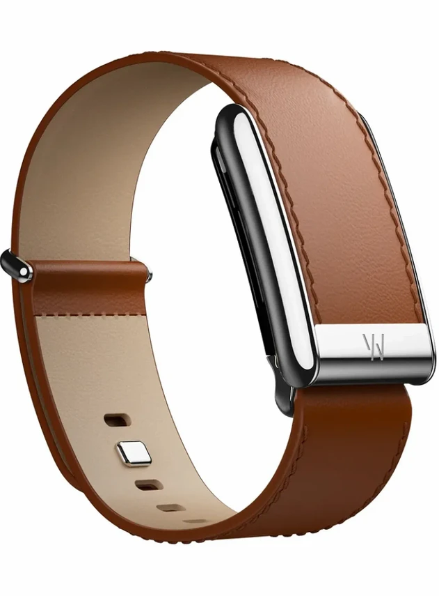 Кожаный люксовый ремешок для Whoop MG LeatherLuxe Straight Band Chestnut/Cream with Titanium (L)