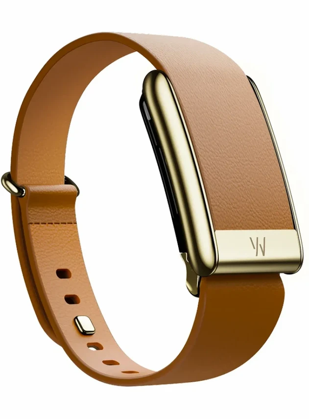 Кожаный люксовый ремешок для Whoop 5.0 LeatherLuxe Tapered Band Camel with Gold (S)