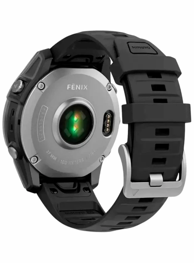 Garmin Fenix E 47мм Нержавеющая сталь, черный силиконовый ремешок