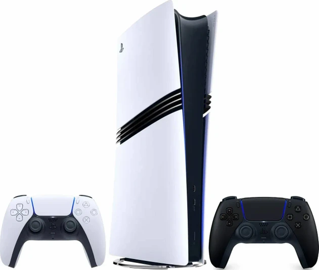 Sony PlayStation 5 Pro (2 геймпада, белый/черная полночь)