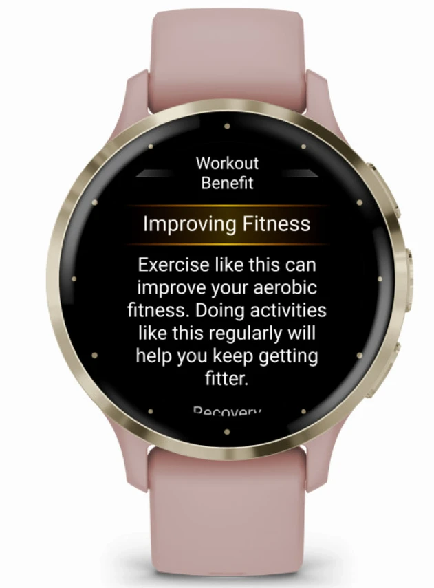 Garmin Venu 3S Soft Gold Stainless Steel Bezel with Dust Rose Case and Silicone Band