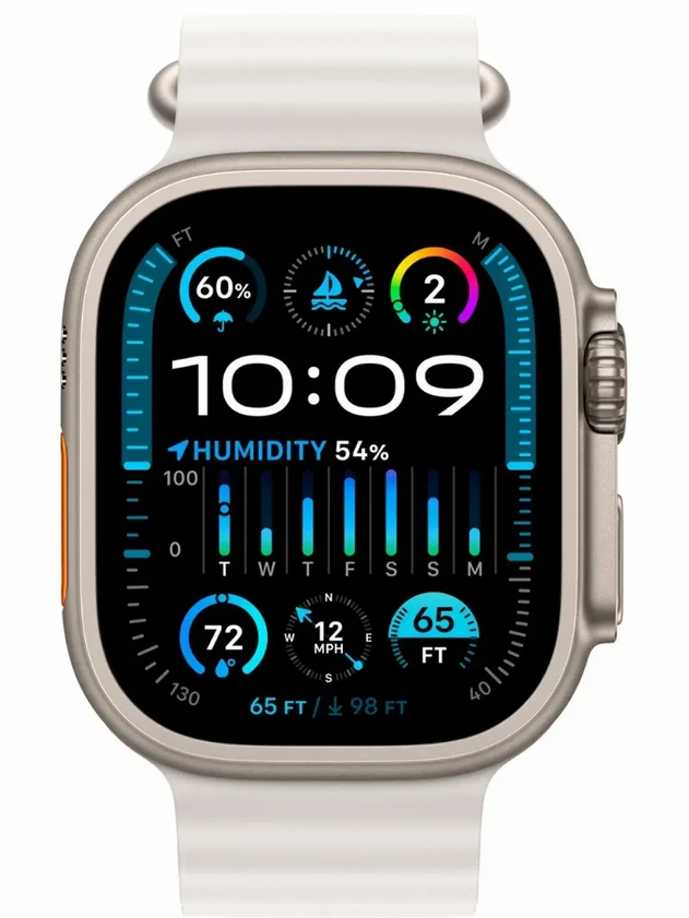 Watch Ultra 2, 49mm Ocean Band Белый MREJ3