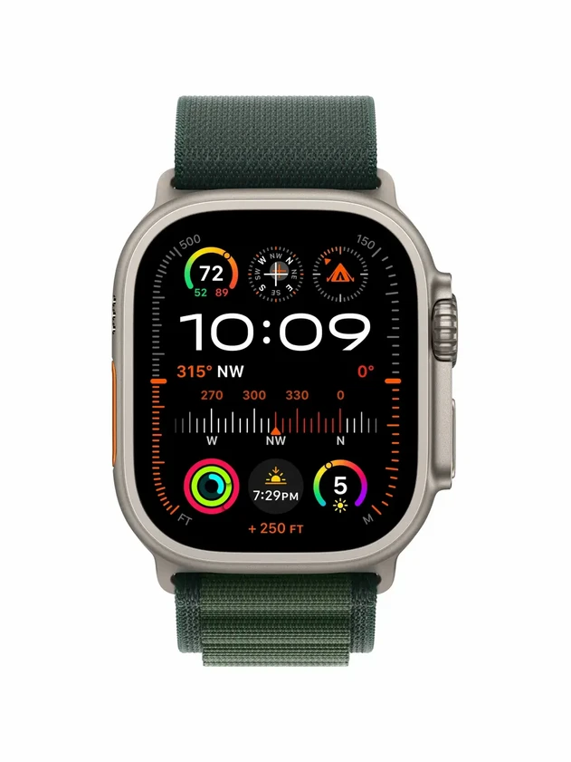 Watch Ultra 2, 49 mm, Natural, Alpine Loop, Dark Green - S MX5Q3