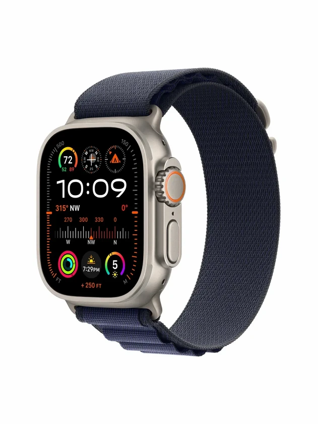 Watch Ultra 2, 49 mm, Natural, Alpine Loop, Navy - S MX5S3