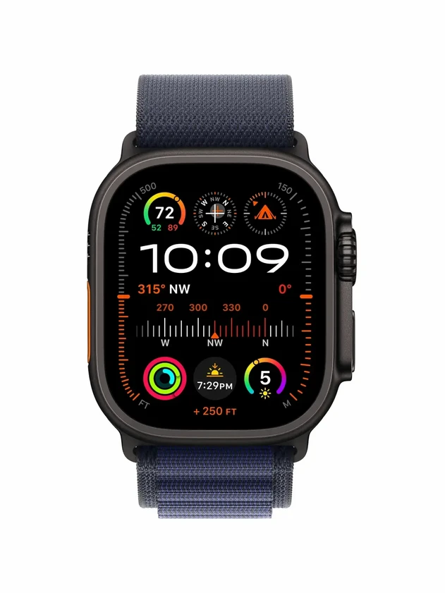 Watch Ultra 2, 49 mm, Black, Alpine Loop, Navy - S MX4S3