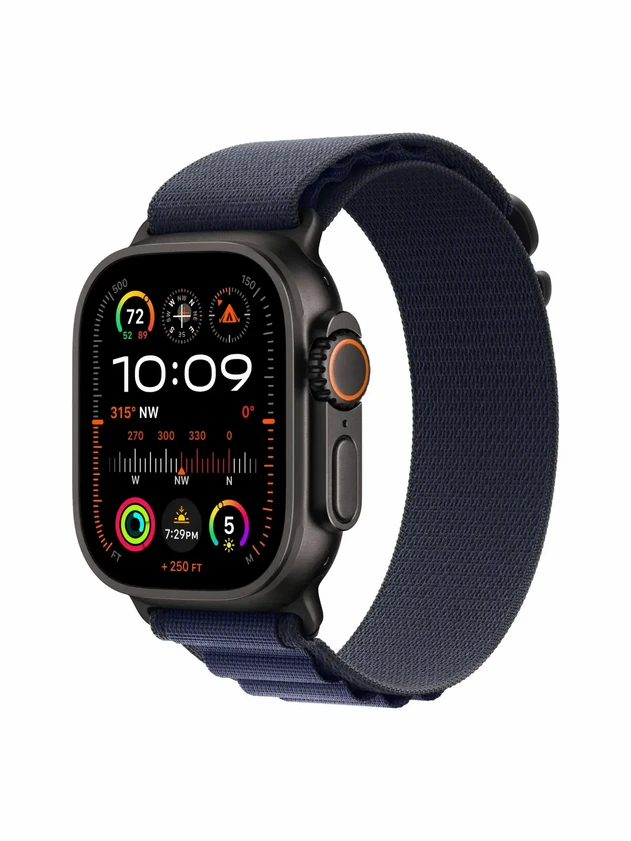 Watch Ultra 2, 49 mm, Black, Alpine Loop, Navy - S MX4S3