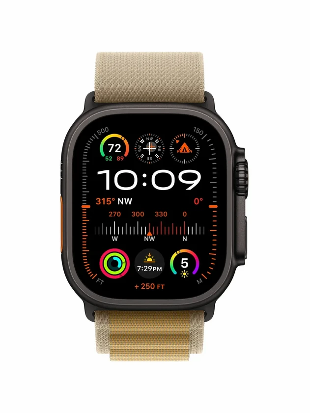 Watch Ultra 2, 49 mm, Black, Alpine Loop, Tan - L MX4X3