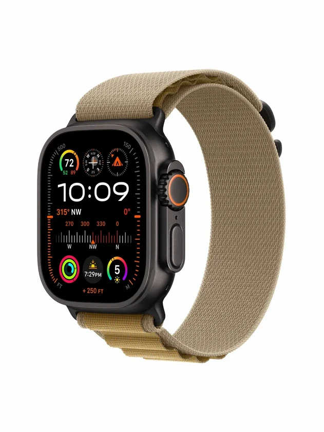 Watch Ultra 2, 49 mm, Black, Alpine Loop, Tan - L MX4X3