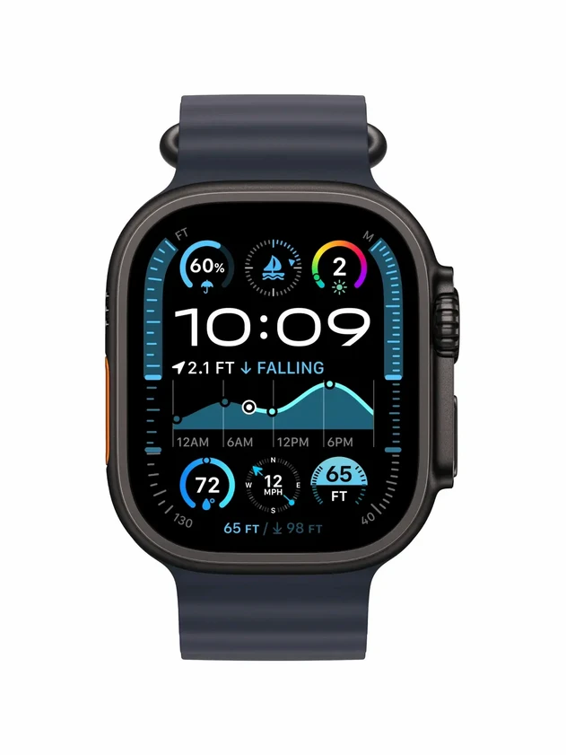 Watch Ultra 2, 49 mm, Black, Ocean Band, Navy MREL3