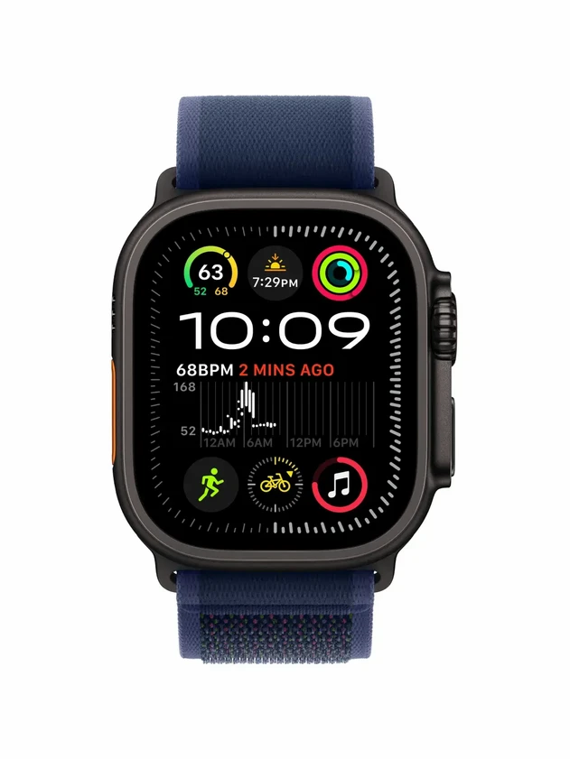 Watch Ultra 2, 49 mm, Black, Trail Loop, Blue - S/M MRF73