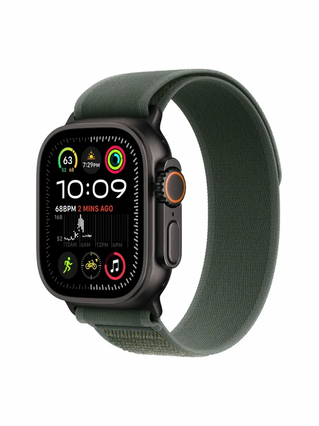 Watch Ultra 2, 49 mm, Black, Trail Loop, Green - S/M MRF93