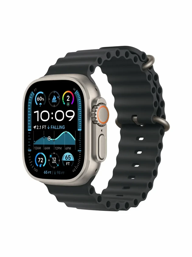 Watch Ultra 2, 49 mm, Natural, Ocean Band, Black MREK4