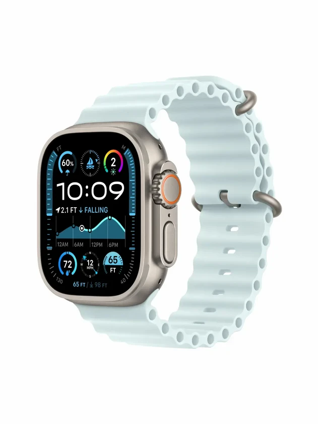 Watch Ultra 2, 49 mm, Natural, Ocean Band, Ice Blue MREI4